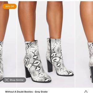 Without A Doubt Snakeskin Booties